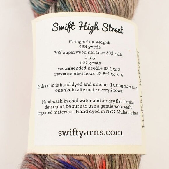 Swift High Street Fingering Weight Yarn SW Merino Silk 438 Yds Floral Harvest - Picture 3 of 4